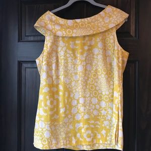 Trina Turk Yellow Print Top